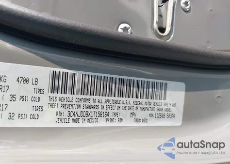 2020 Jeep Compass Trailhawk 4X4 z USA, uszkodzony, nr VIN 3C4NJDDBXLT158164